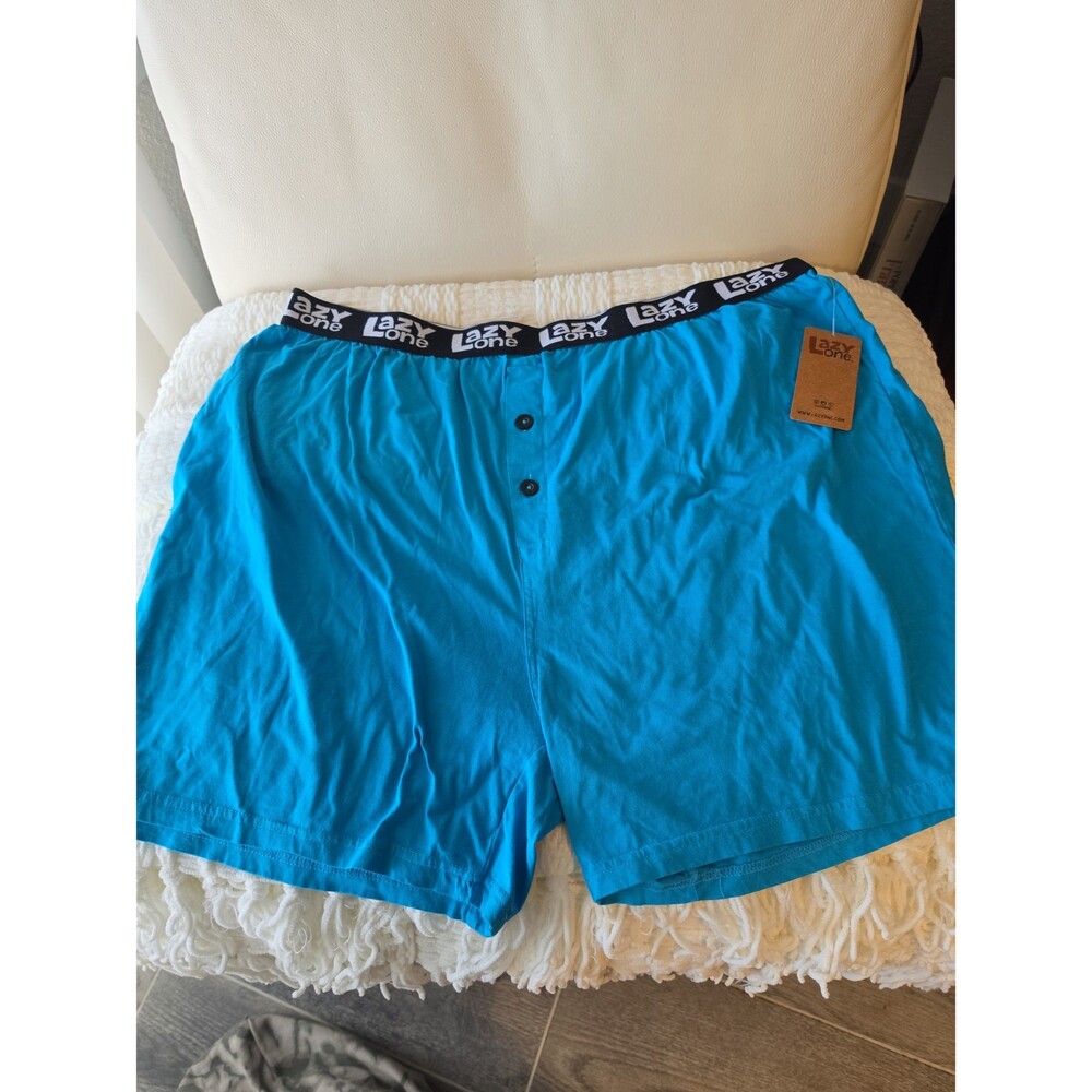 NWT Lazy One Men's Blue Button Fly Casual Shorts